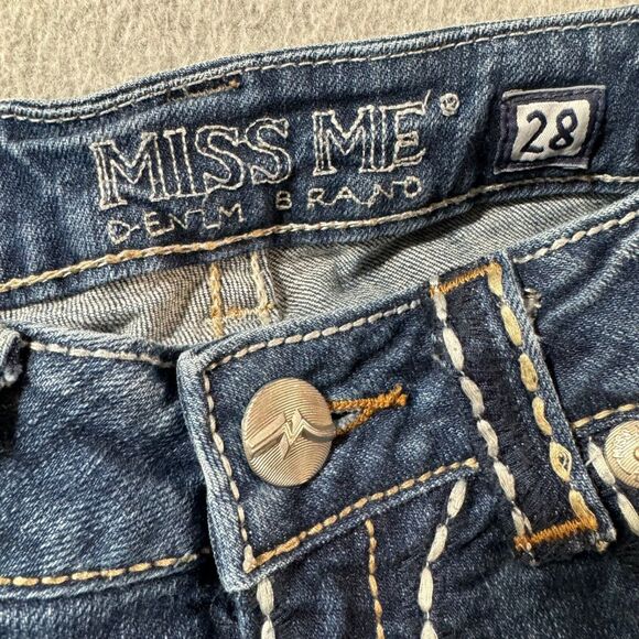 Miss Me Jeans Womens 28 Blue Irene Skinny Flap Pockets Low Rise Stretch Denim - Picture 2 of 12